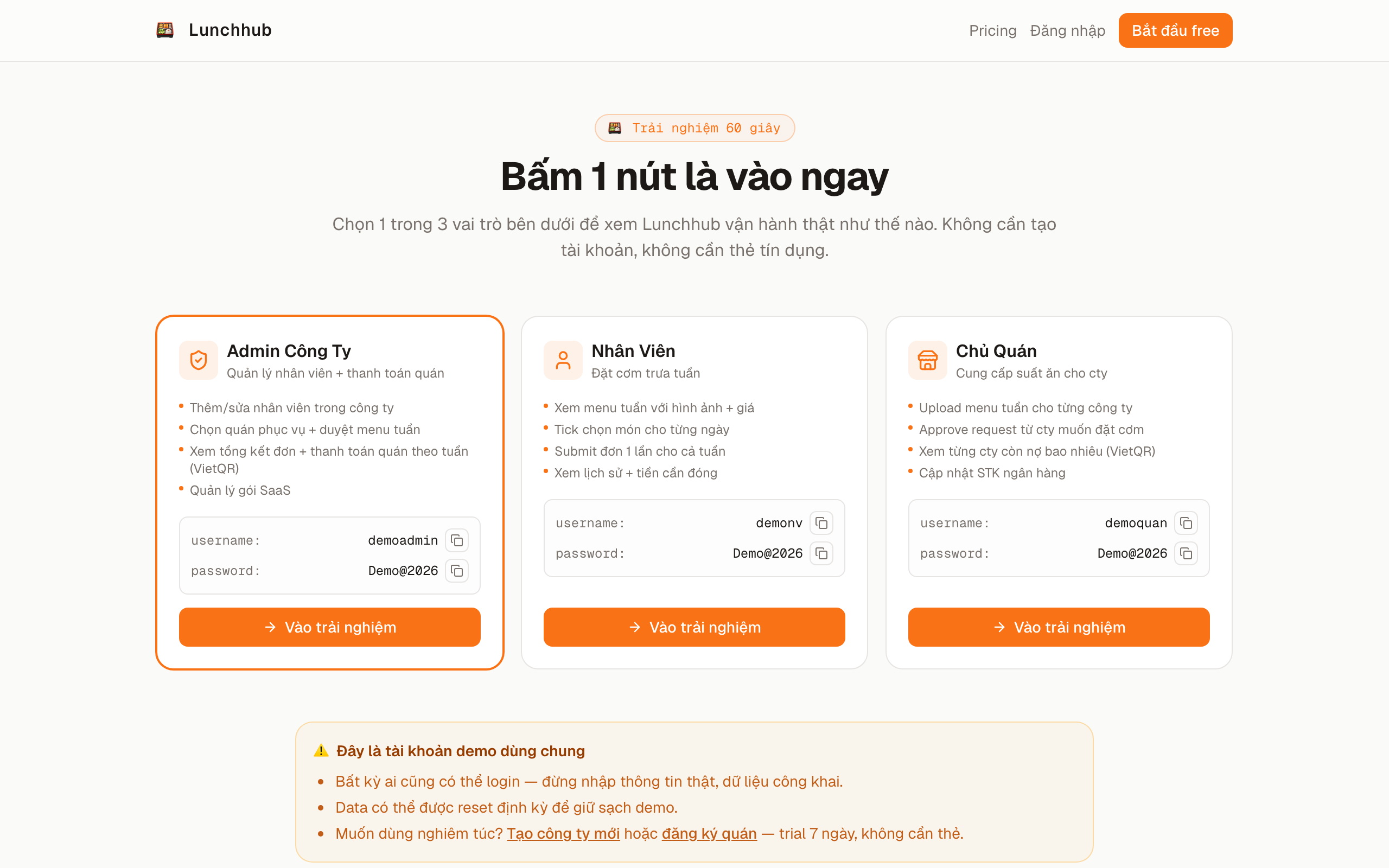 Lunchhub screenshot